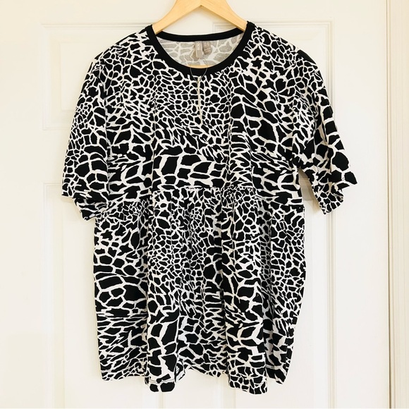 NWT ASOS Maternity Peplum Smock in Mono Giraffe - Picture 5 of 7